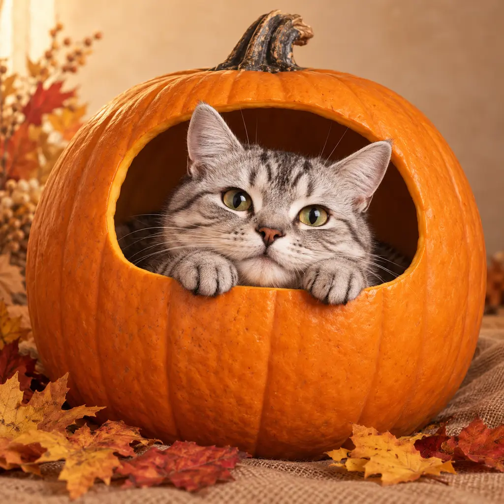 Pumpkin Hideout pet portrait