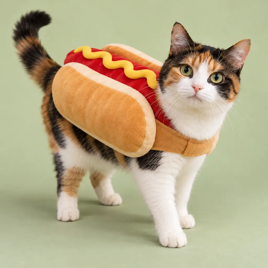 Hot Dog Costume pet portrait