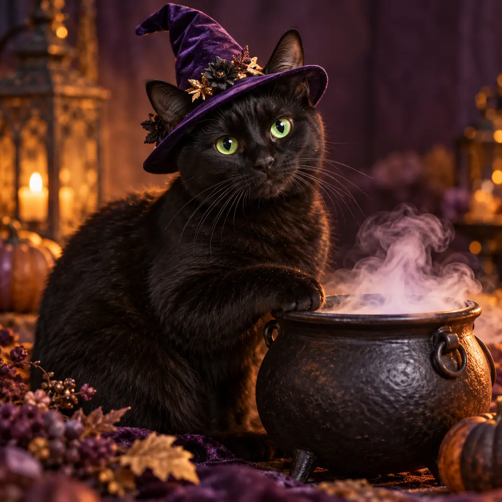 Witch Cauldron pet portrait